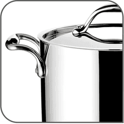 Lagostina Accademia Lagofusion Saucier 16 cm (1.3 L) Lid Made of Stainless Steel 18/10 for All Heat Sources Including Induction Robust Handle Italy